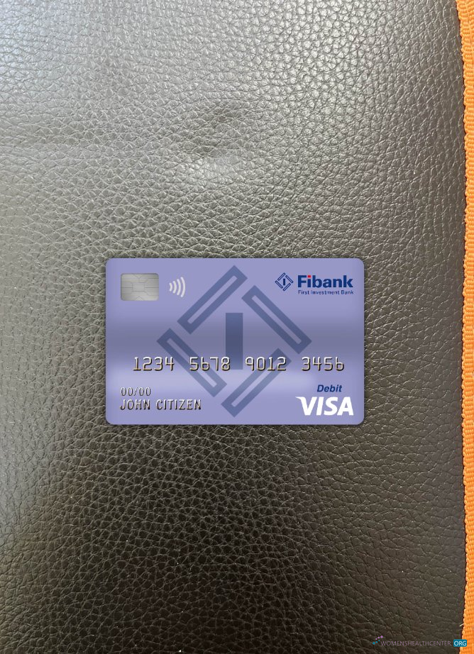 Download Bulgaria Fibank bank visa debit card photolook front Photoshop template